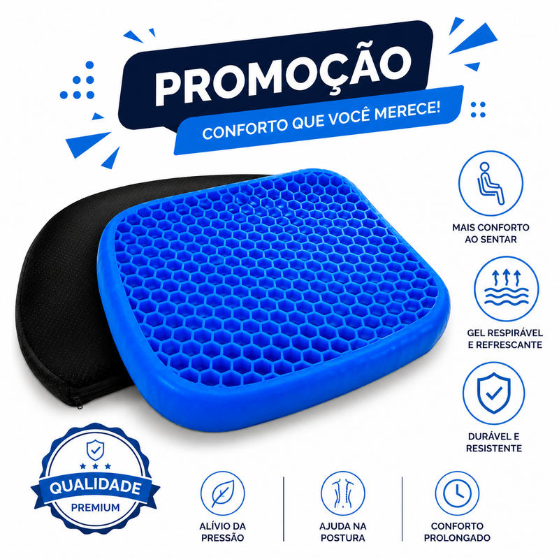 Almofada Ortopédica de Gel Com Capa Antiderrapante